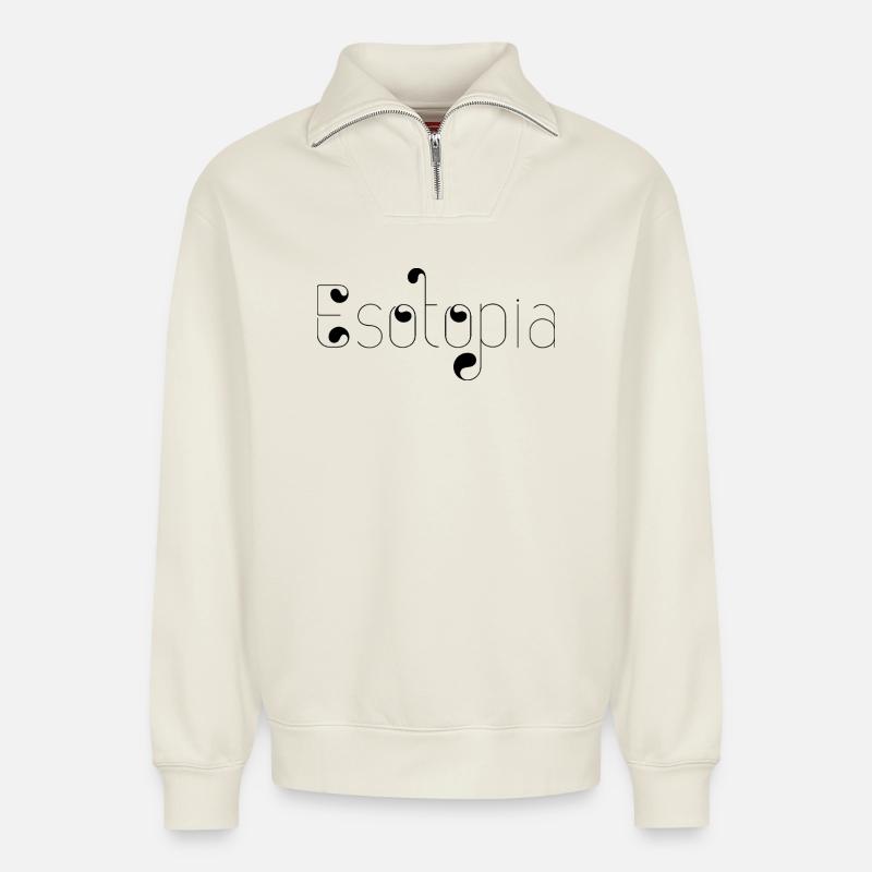 Esotopia - Relaxed Unisex Organic Half Zip Sweatshirt – von SPREAD - Naturweiß