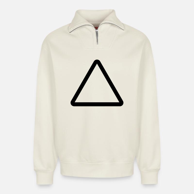 Baustelle, Warnschild Vorlage, Danger Warning - Relaxed Unisex Organic Half Zip Sweatshirt – von SPREAD - Naturweiß