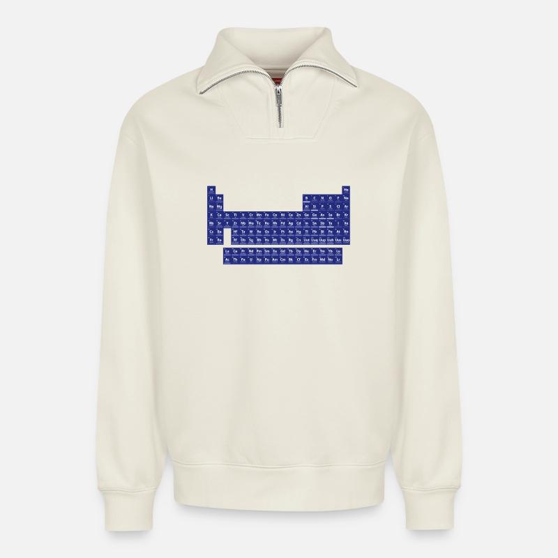 Das Periodensystem der Elemente - Relaxed Unisex Organic Half Zip Sweatshirt – von SPREAD - Naturweiß