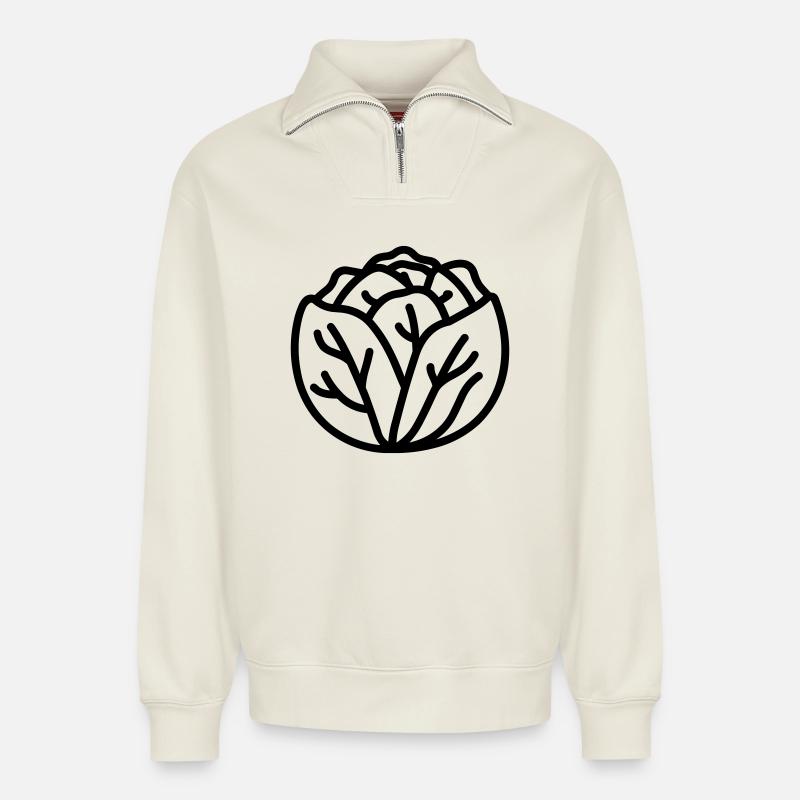 Kohl - Relaxed Unisex Organic Half Zip Sweatshirt – von SPREAD - Naturweiß