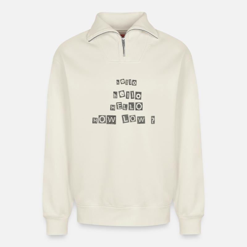 Riecht nach Hemdgeist - Relaxed Unisex Organic Half Zip Sweatshirt – von SPREAD - Naturweiß