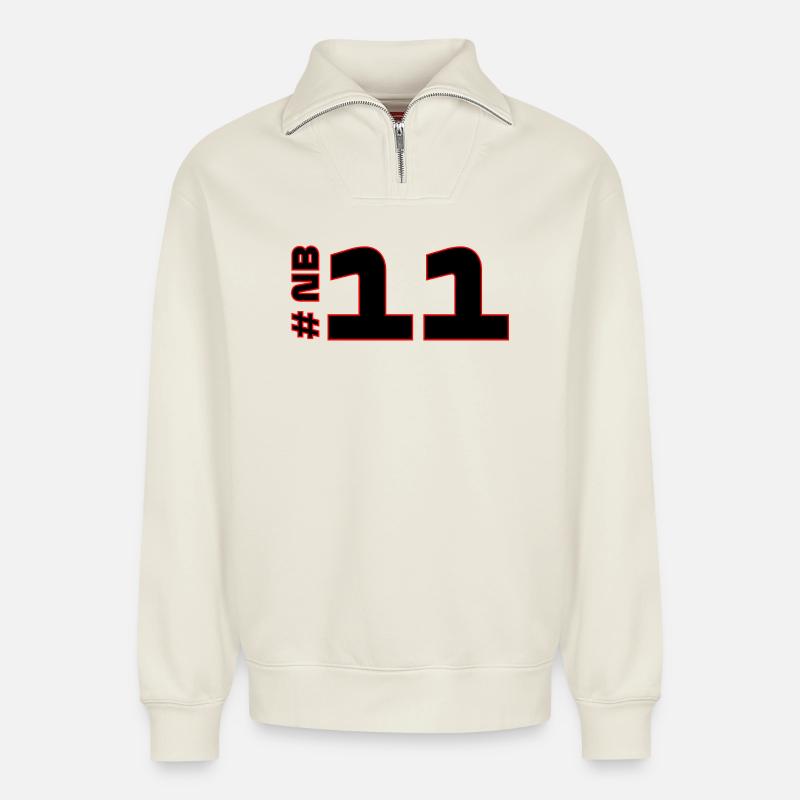 # NB11 - Relaxed Unisex Organic Half Zip Sweatshirt – von SPREAD - Naturweiß