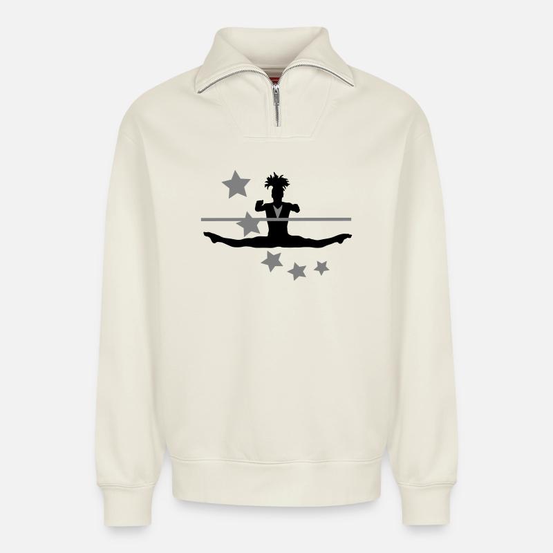 Gymnastik - Relaxed Unisex Organic Half Zip Sweatshirt – von SPREAD - Naturweiß