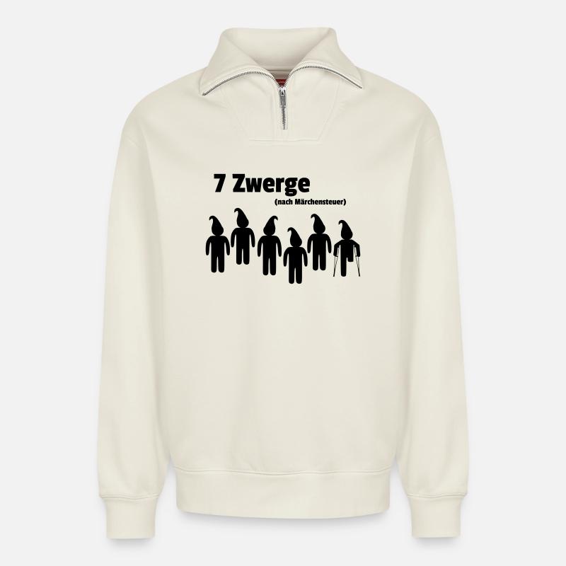 Maerchensteuer - Relaxed Unisex Organic Half Zip Sweatshirt – von SPREAD - Naturweiß