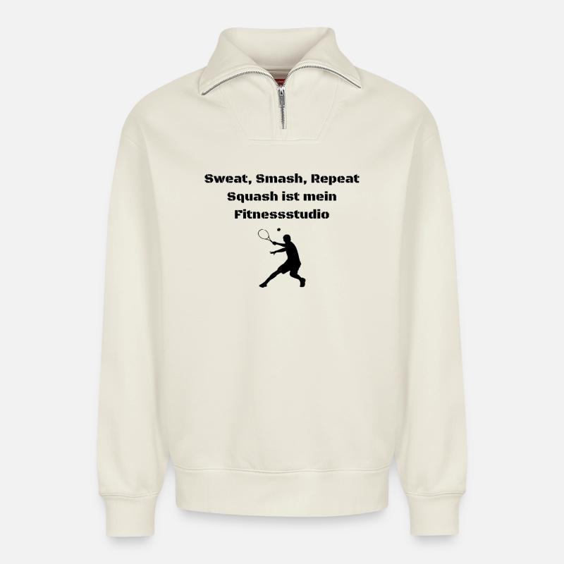 Squash - Relaxed Unisex Organic Half Zip Sweatshirt – von SPREAD - Naturweiß