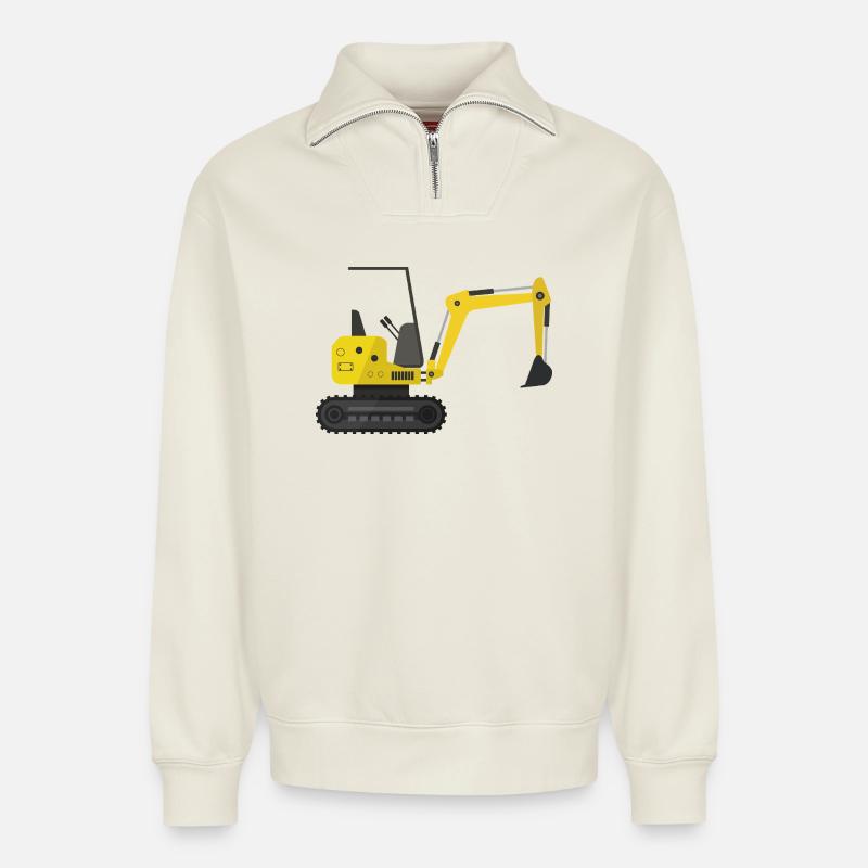 Bagger - Relaxed Unisex Organic Half Zip Sweatshirt – von SPREAD - Naturweiß