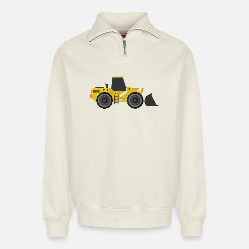 Bagger - Relaxed Unisex Organic Half Zip Sweatshirt – von SPREAD - Naturweiß