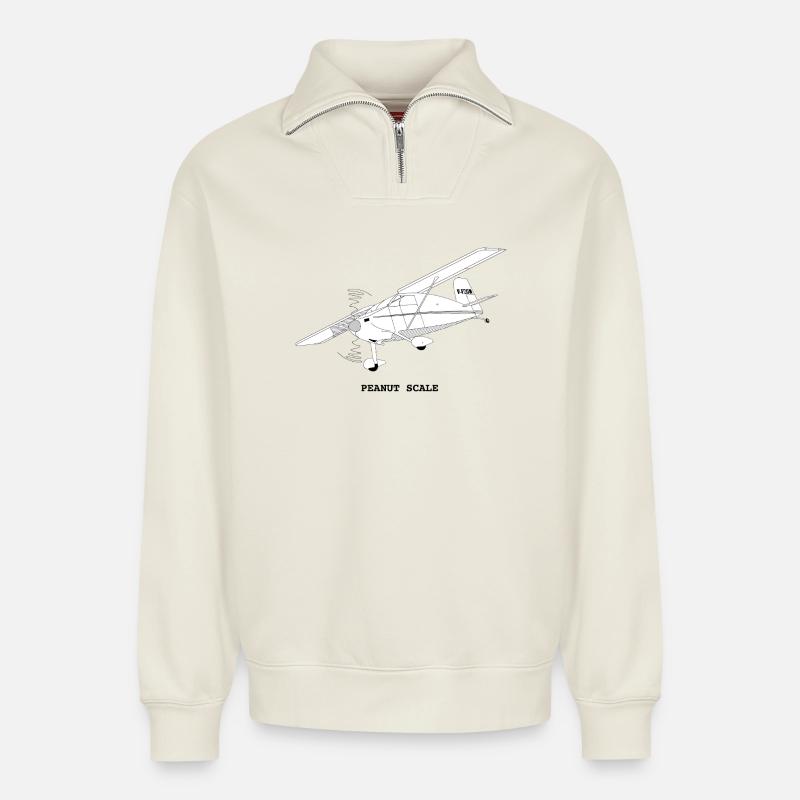 Erdnussschuppe - Relaxed Unisex Organic Half Zip Sweatshirt – von SPREAD - Naturweiß