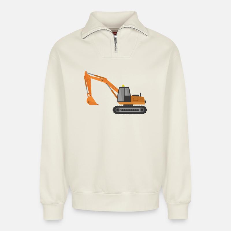 Bagger - Relaxed Unisex Organic Half Zip Sweatshirt – von SPREAD - Naturweiß