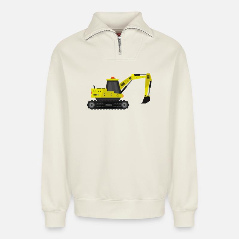 Bagger - Relaxed Unisex Organic Half Zip Sweatshirt – von SPREAD - Naturweiß