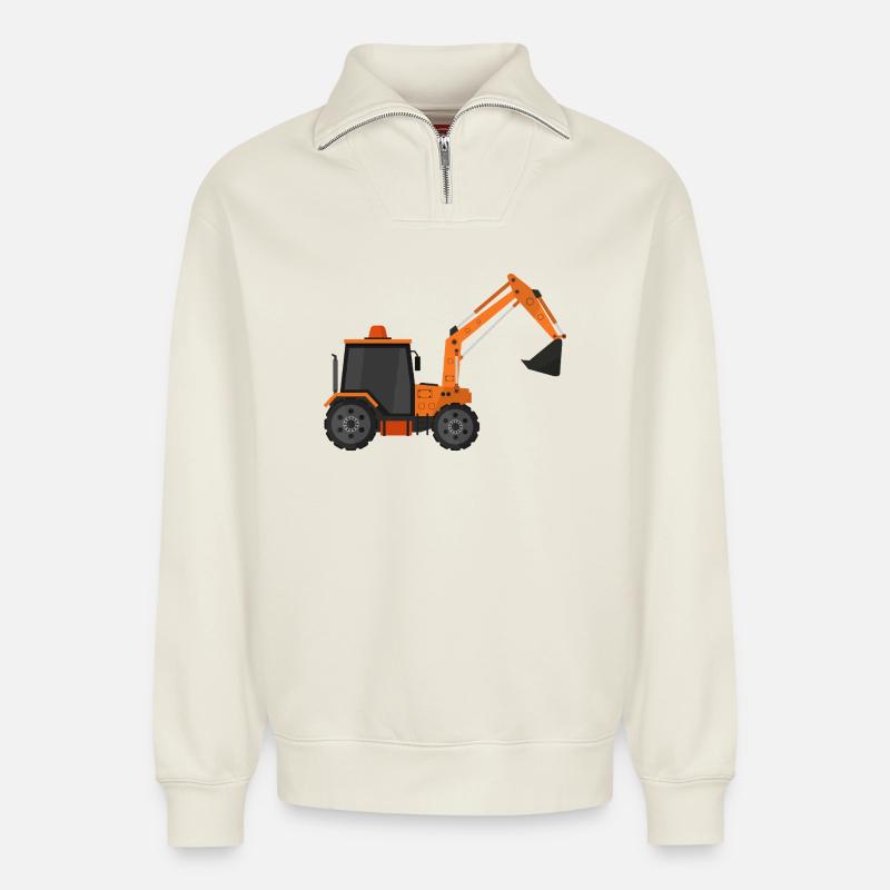 Bagger - Relaxed Unisex Organic Half Zip Sweatshirt – von SPREAD - Naturweiß