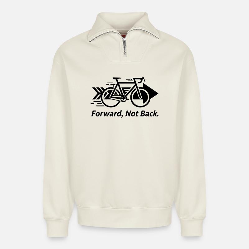 Midnight Noir Silhouettenmuster - Relaxed Unisex Organic Half Zip Sweatshirt – von SPREAD - Naturweiß