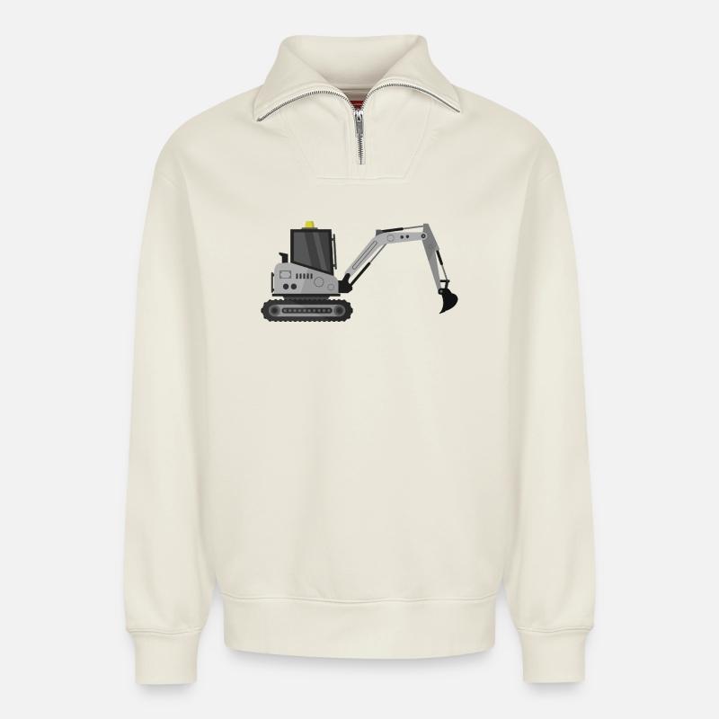 Bagger - Relaxed Unisex Organic Half Zip Sweatshirt – von SPREAD - Naturweiß