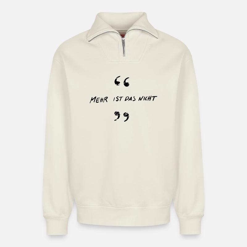 C’est tout ce que c’est - Sweat unisexe décontracté en coton biologique à demi-zip – de SPREAD - blanc cassé