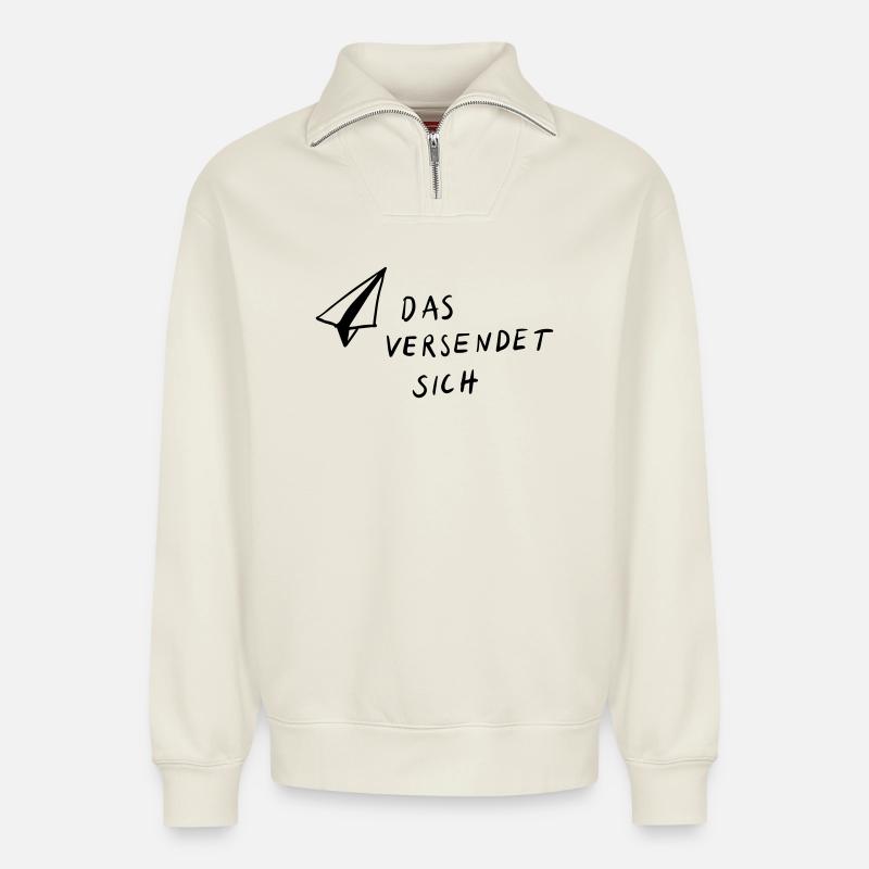 This is sent - Relaxed Unisex Organic Half Zip Sweatshirt – by SPREAD - off white