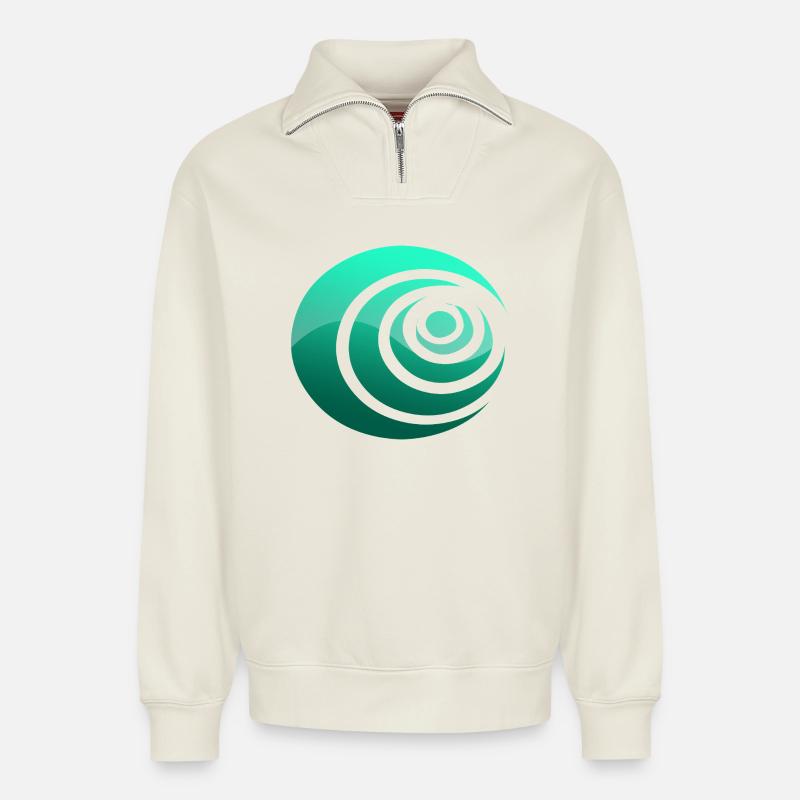Liebe - Relaxed Unisex Organic Half Zip Sweatshirt – von SPREAD - Naturweiß