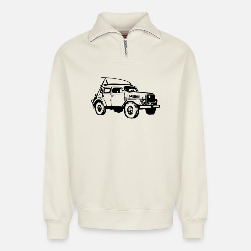 TP21 (TGB) - Relaxed Unisex Organic Half Zip Sweatshirt – von SPREAD - Naturweiß