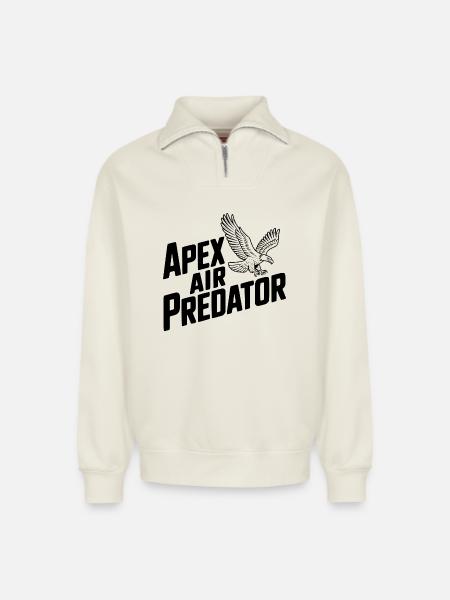 Apex Air Predator - Relaxed Unisex Organic Half Zip Sweatshirt – by SPREAD - off white