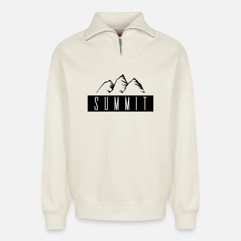 Gipfel - Relaxed Unisex Organic Half Zip Sweatshirt – von SPREAD - Naturweiß