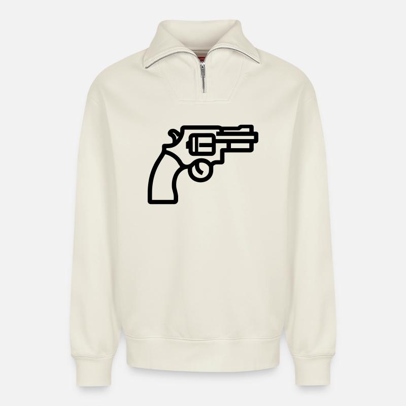 Revolver - Relaxed Unisex Organic Half Zip Sweatshirt – von SPREAD - Naturweiß