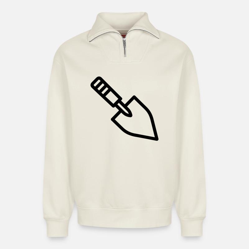 Kelle - Relaxed Unisex Organic Half Zip Sweatshirt – von SPREAD - Naturweiß