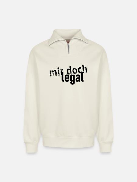 mir doch legal - Relaxed Unisex Organic Half Zip Sweatshirt – von SPREAD - Naturweiß