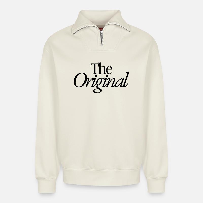 The Original - Relaxed Unisex Organic Half Zip Sweatshirt – by SPREAD - off white