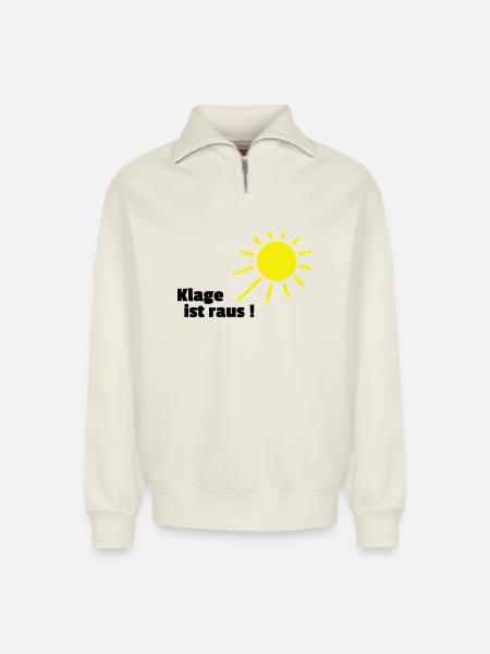 Klage ist raus Sonne - Relaxed Unisex Organic Half Zip Sweatshirt – von SPREAD - Naturweiß