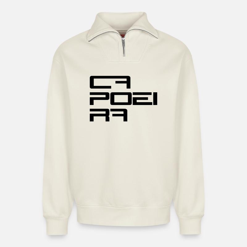 Capoeira Modern Style - Relaxed Unisex Organic Half Zip Sweatshirt – von SPREAD - Naturweiß