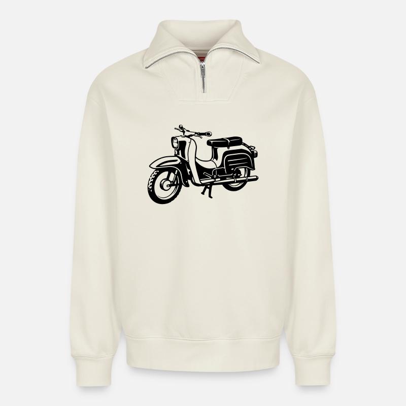 Schwalbe - Relaxed Unisex Organic Half Zip Sweatshirt – von SPREAD - Naturweiß
