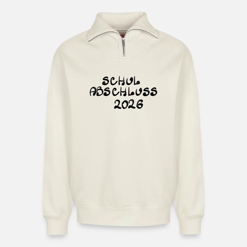 Graduation 2026 - Relaxed Unisex Organic Half Zip Sweatshirt – by SPREAD - off white