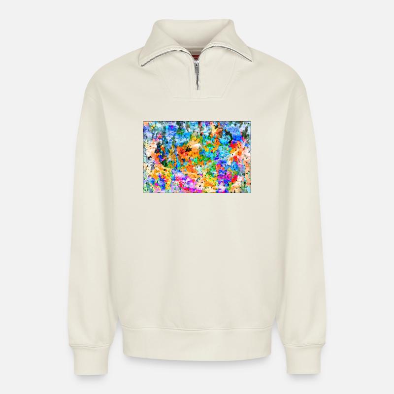 janderes - Relaxed Unisex Organic Half Zip Sweatshirt – von SPREAD - Naturweiß
