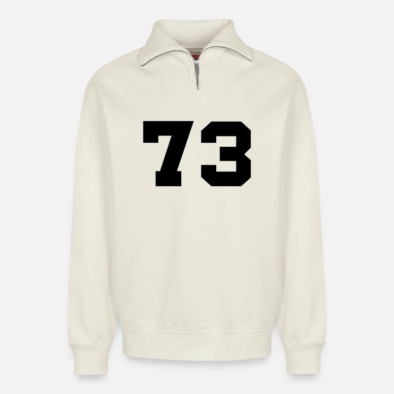 73- - Relaxed Unisex Organic Half Zip Sweatshirt – von SPREAD - Naturweiß