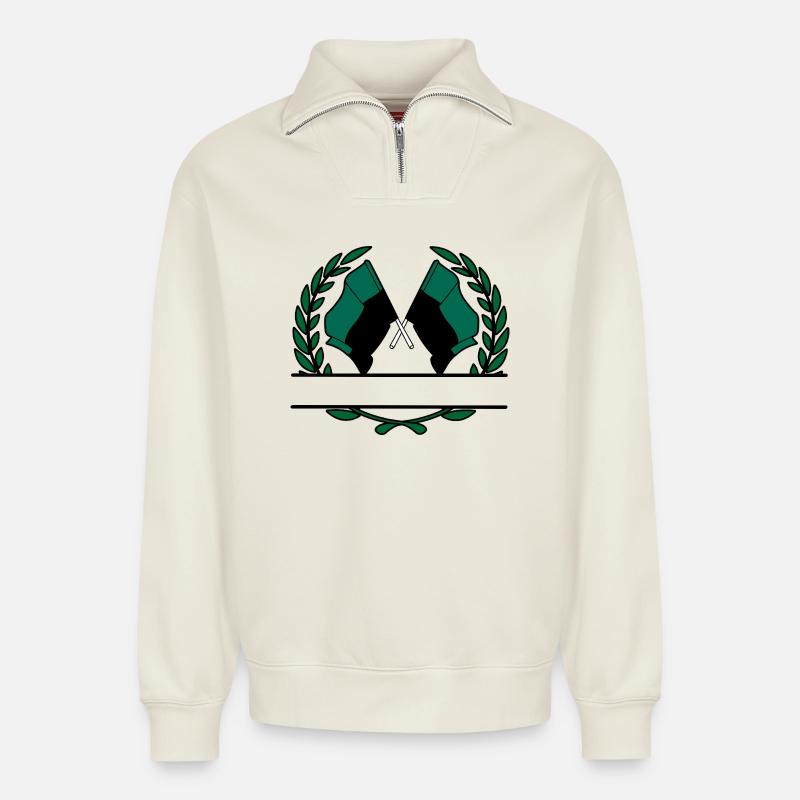 Texel Laurel Custom – Island Edition - Relaxed Unisex Organic Half Zip Sweatshirt – by SPREAD - off white