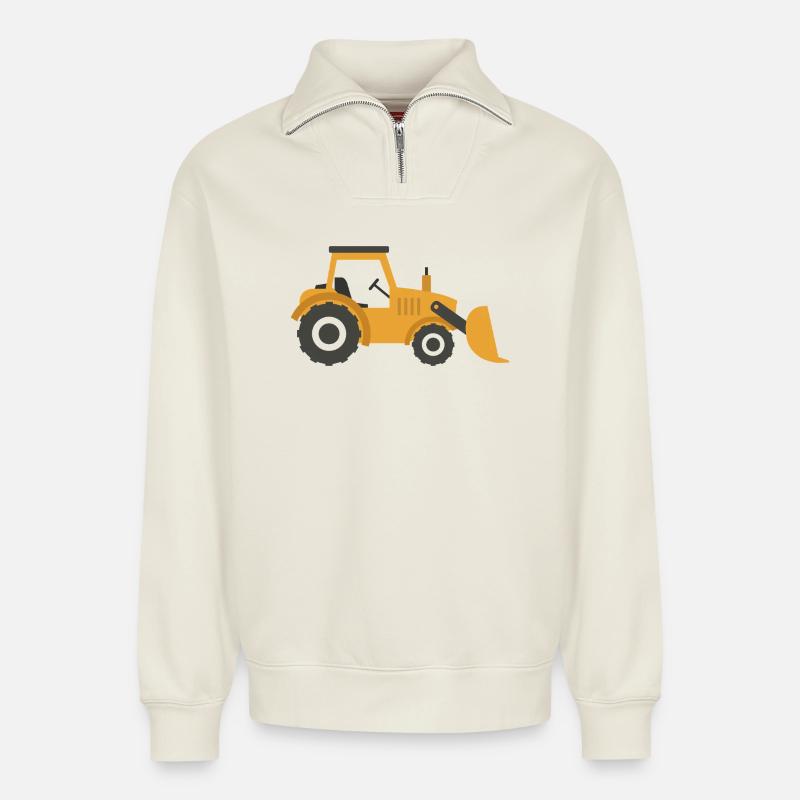 Gräber - Relaxed Unisex Organic Half Zip Sweatshirt – von SPREAD - Naturweiß