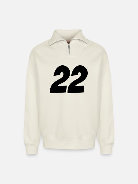 22- - Relaxed Unisex Organic Half Zip Sweatshirt – von SPREAD - Naturweiß