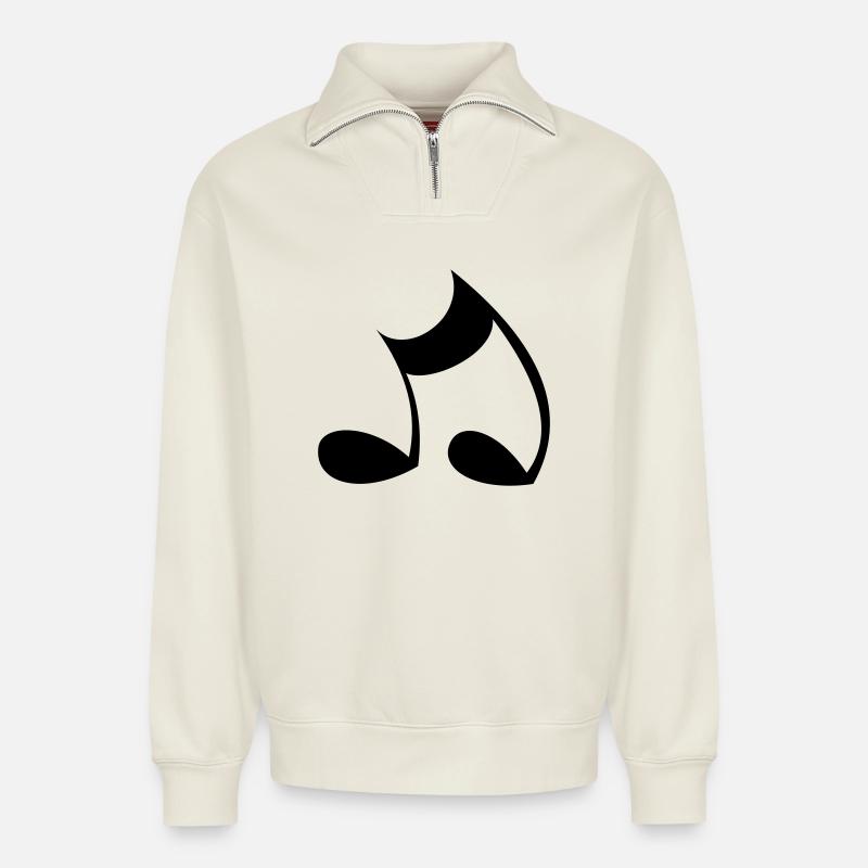 Note - Relaxed Unisex Organic Half Zip Sweatshirt – von SPREAD - Naturweiß