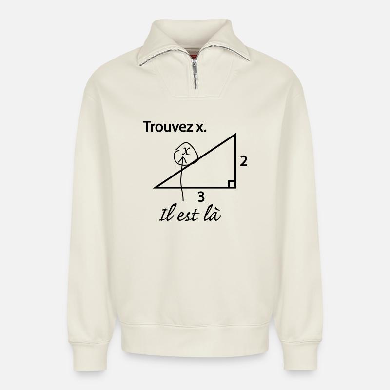 Finden x - Relaxed Unisex Organic Half Zip Sweatshirt – von SPREAD - Naturweiß