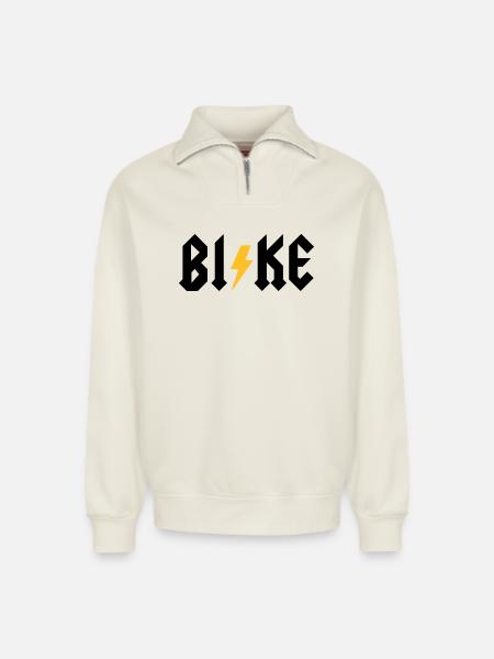 BI!KE - Relaxed Unisex Organic Half Zip Sweatshirt – von SPREAD - Naturweiß