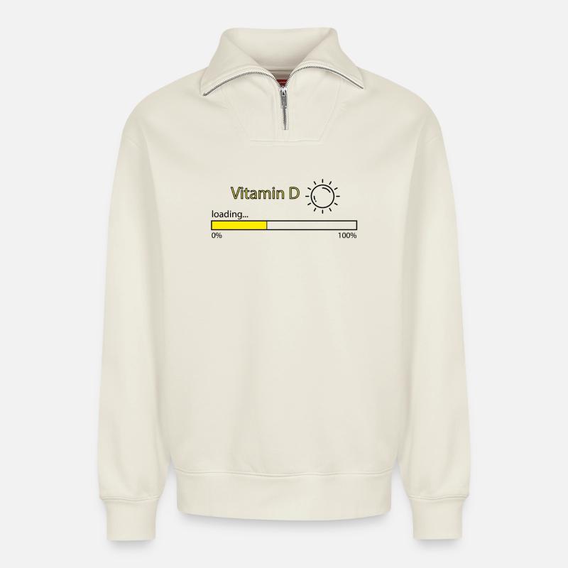 Sommerliebe - Relaxed Unisex Organic Half Zip Sweatshirt – von SPREAD - Naturweiß
