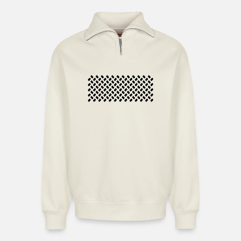 Muster aus Modulen im Rapport - Relaxed Unisex Organic Half Zip Sweatshirt – von SPREAD - Naturweiß
