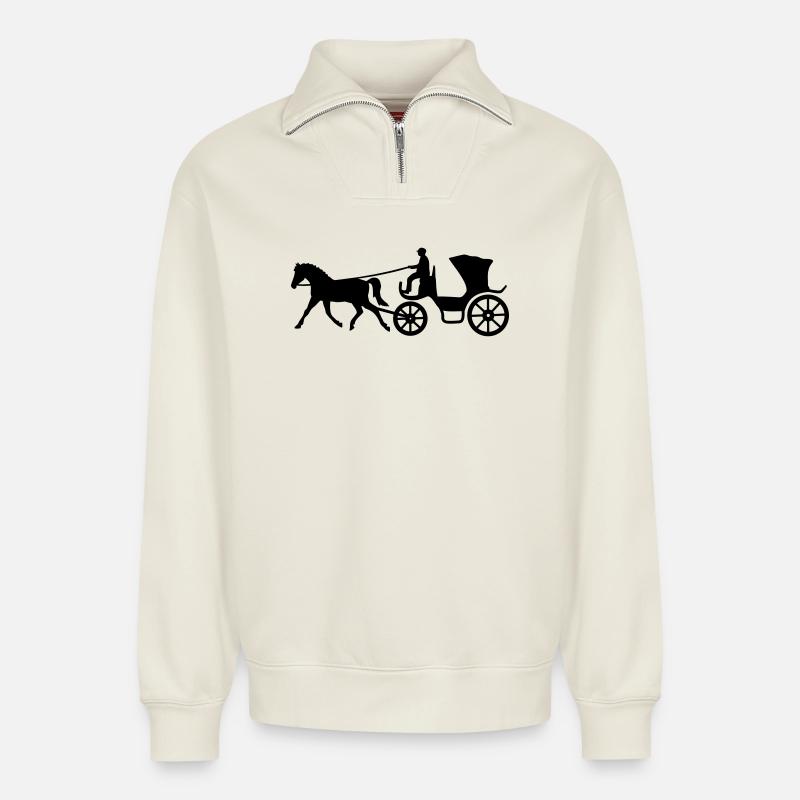 coach - Relaxed Unisex Organic Half Zip Sweatshirt – by SPREAD - off white