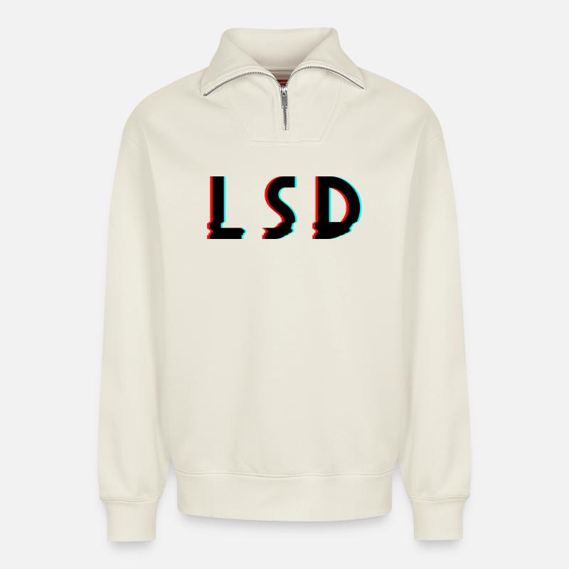 Lsd - Relaxed Unisex Organic Half Zip Sweatshirt – von SPREAD - Naturweiß