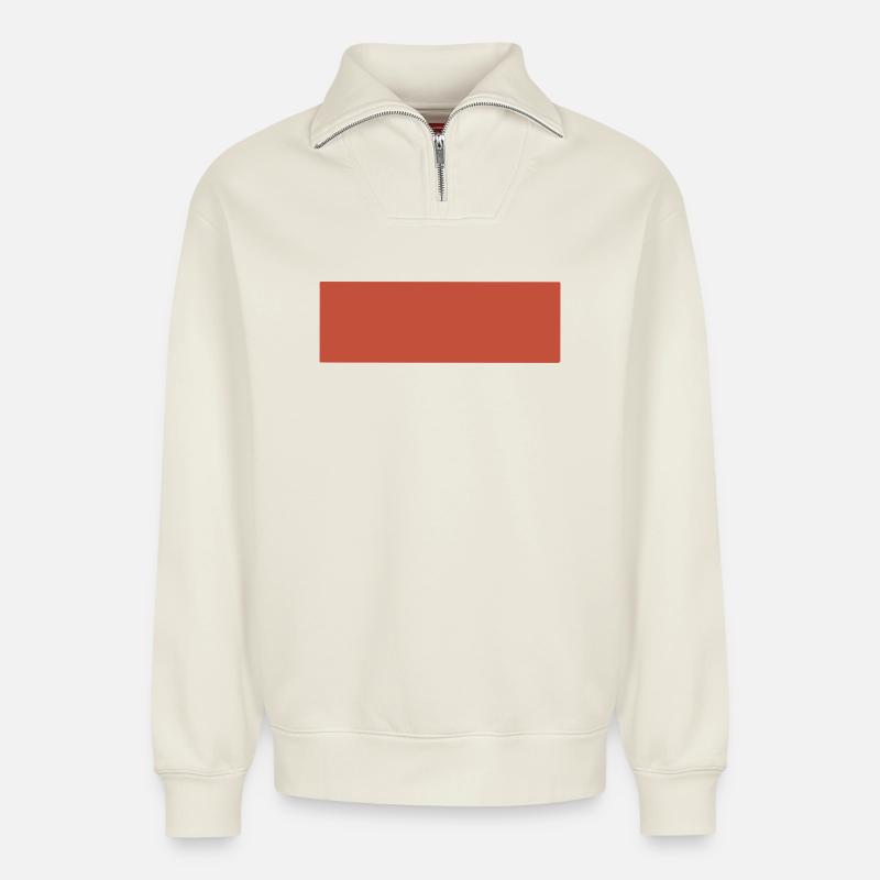Abstract Earth Tones Pattern - Relaxed Unisex Organic Half Zip Sweatshirt – by SPREAD - off white