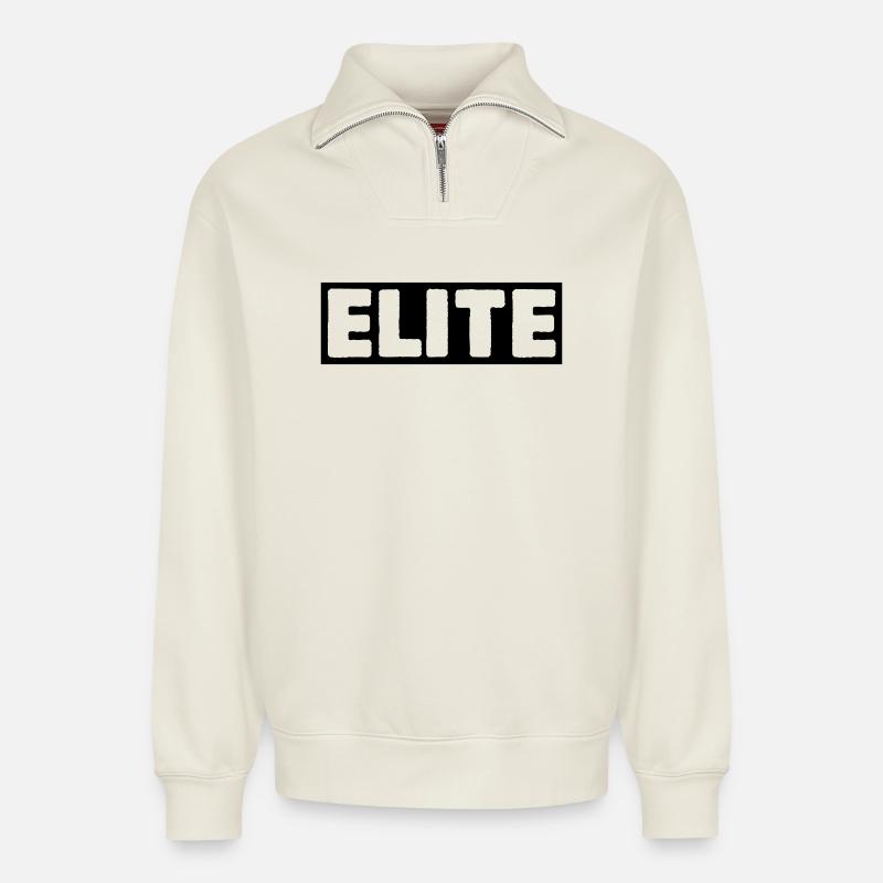 elite - Relaxed Unisex Organic Half Zip Sweatshirt – von SPREAD - Naturweiß