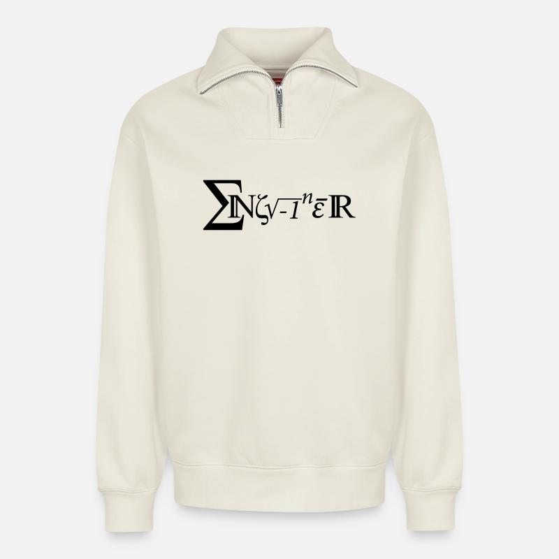 Engineer - Relaxed Unisex Organic Half Zip Sweatshirt – by SPREAD - off white