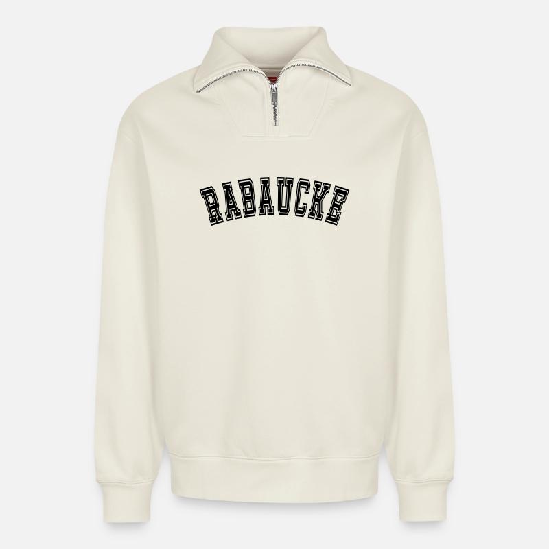 Rabaucke Lausbube - Relaxed Unisex Organic Half Zip Sweatshirt – von SPREAD - Naturweiß
