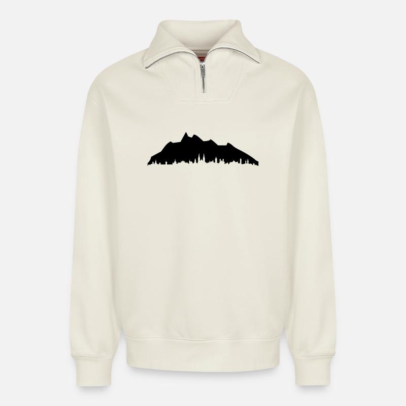 Luzern - Relaxed Unisex Organic Half Zip Sweatshirt – von SPREAD - Naturweiß