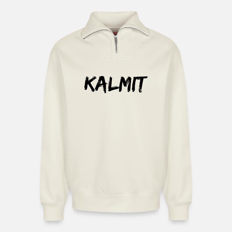 KALMIT Pirates - Relaxed Unisex Organic Half Zip Sweatshirt – von SPREAD - Naturweiß