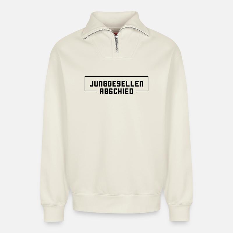 Junggesellenabschied Jga - Relaxed Unisex Organic Half Zip Sweatshirt – von SPREAD - Naturweiß